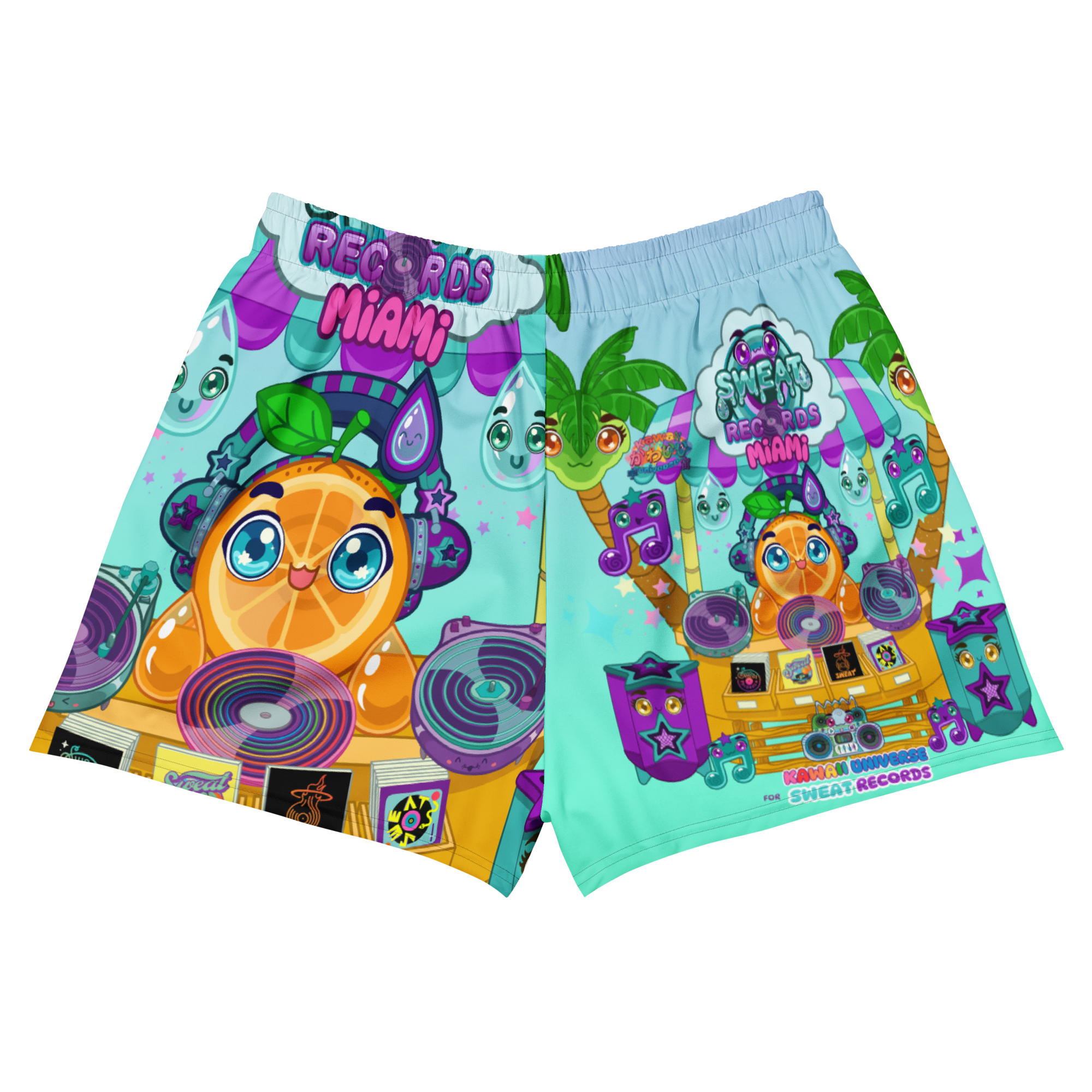 Kawaii Universe - Cute Sweat Records Miami Unisex Sport or Swim Shorts