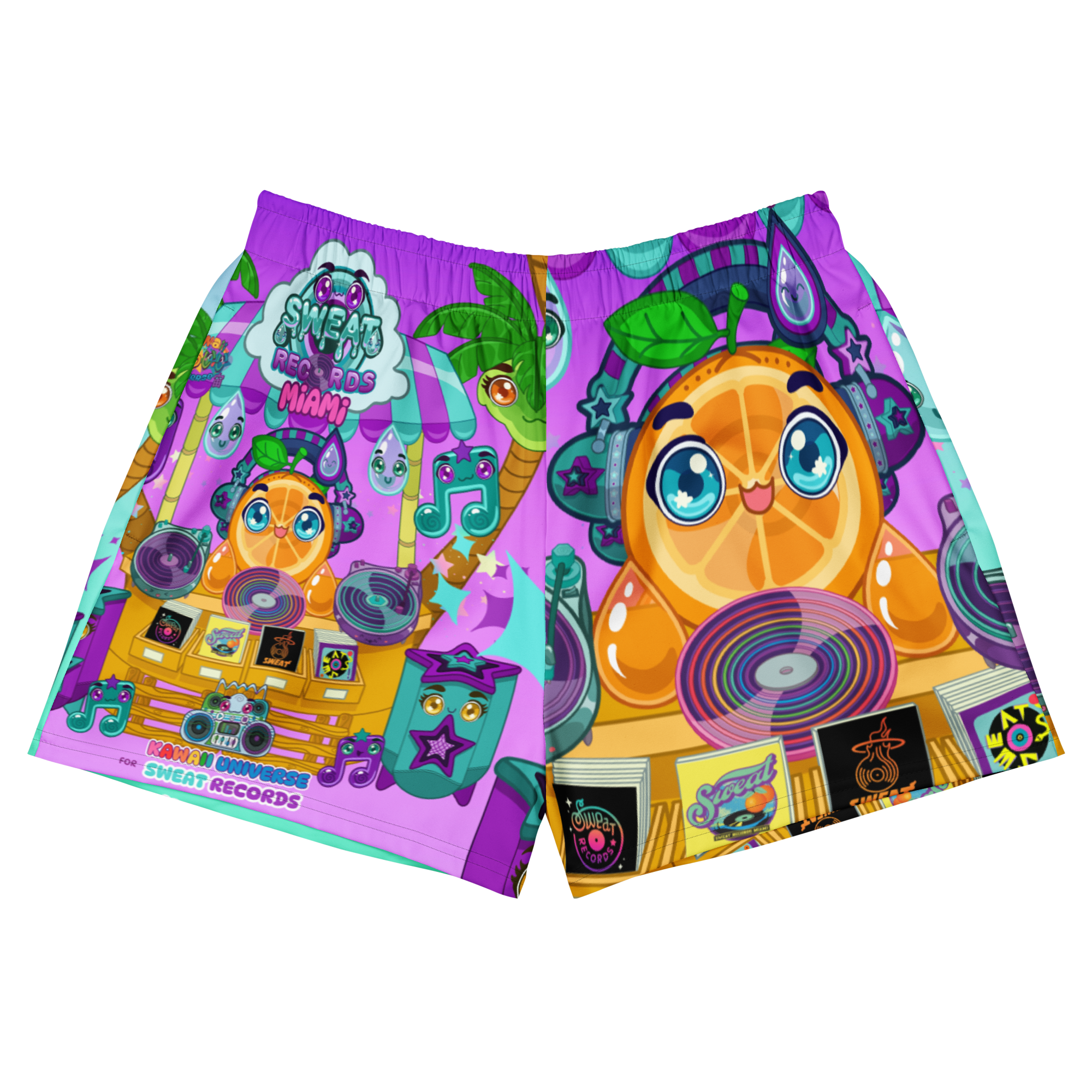 Kawaii Universe - Cute Sweat Records Miami Unisex Sport or Swim Shorts