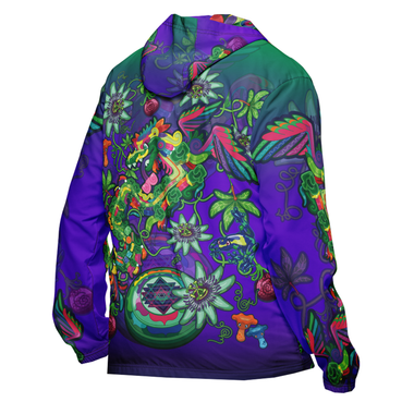 Kawaii Universe - Cute Year of The Dragon Quetzal Collab DrWillTatu Unisex Wind Jacket with Hood