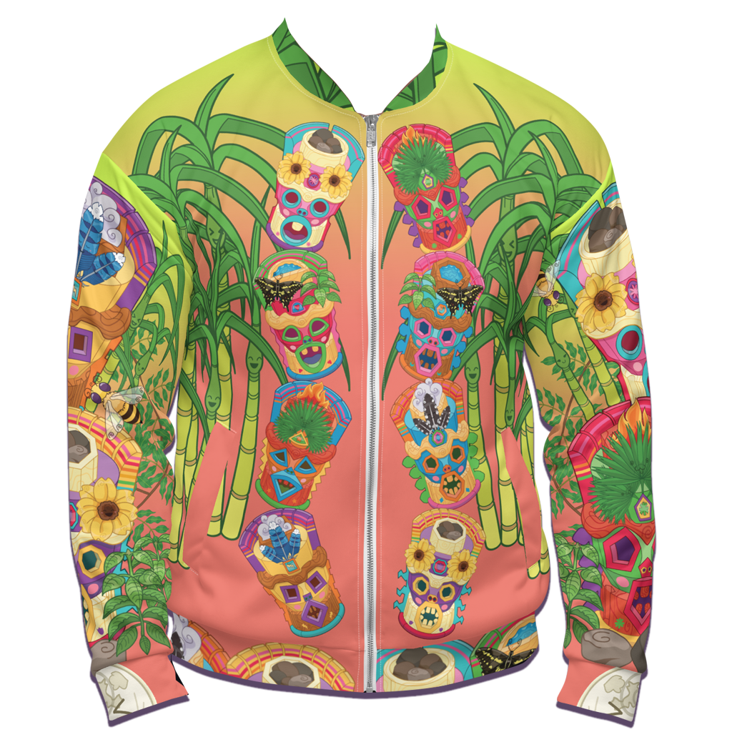 Kawaii Universe Cute Miami Tiki Totems Designer Unisex Zip Jacket