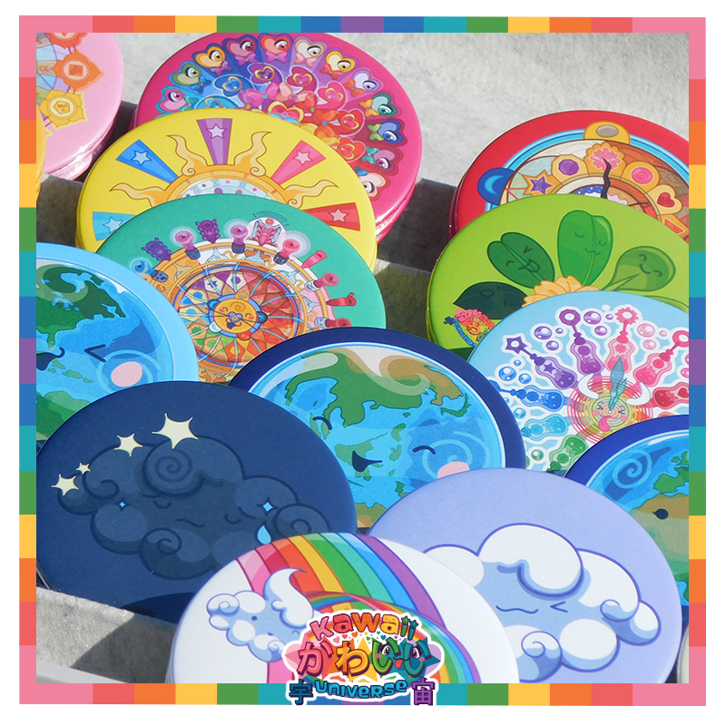 Kawaii Universe - Cute Cosmic Eye Gems Amulet Clock Designer Medallion Magnet