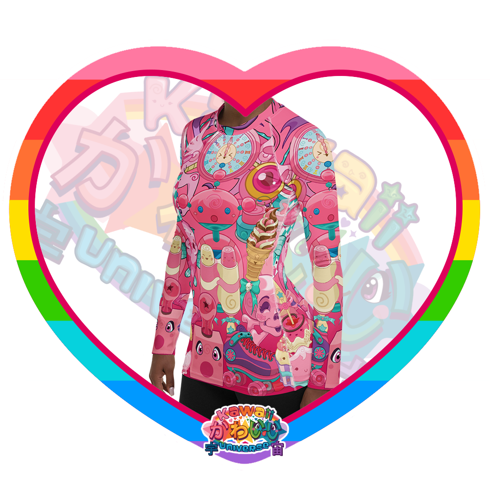 Kawaii Universe - Cute Hyper Nikomi Pink Collection Ladies Surf N' Swim Shirt