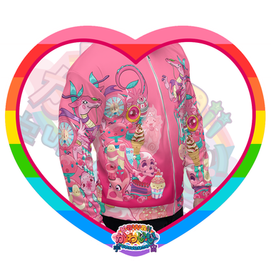 Kawaii Universe - Cute Hyper Nikomi Pink Designer Unisex Zip Jacket