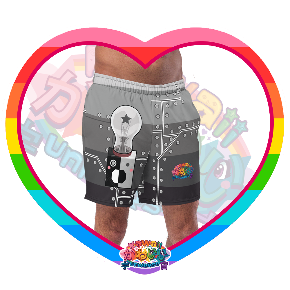Kawaii Universe - Cute Metallized Robot Mens Swim Shorts
