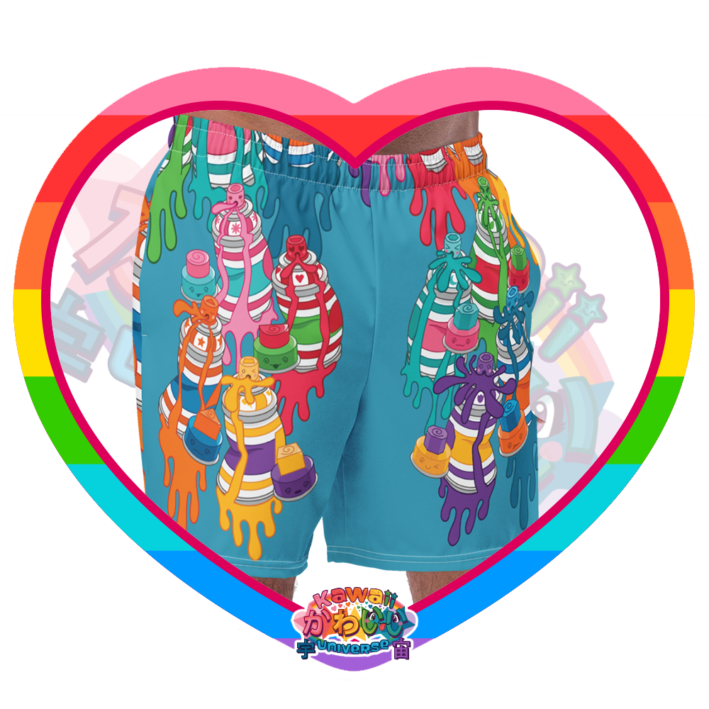 Kawaii Universe - Cute Urban Spray Cans Mens Swim Shorts