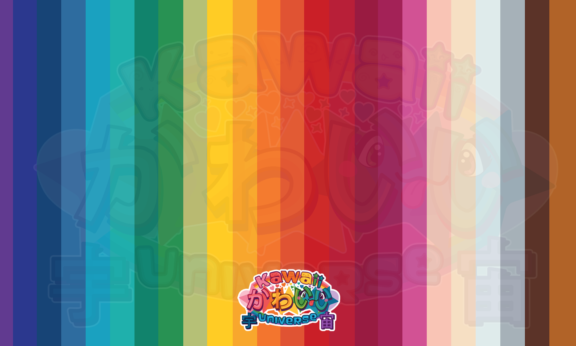 Kawaii rainbow spectrum pattern