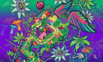 Kawaii Universe - Cute Year of the Dragon Quetzal Collab DrWillTatu Multipurpose Art Backdrop