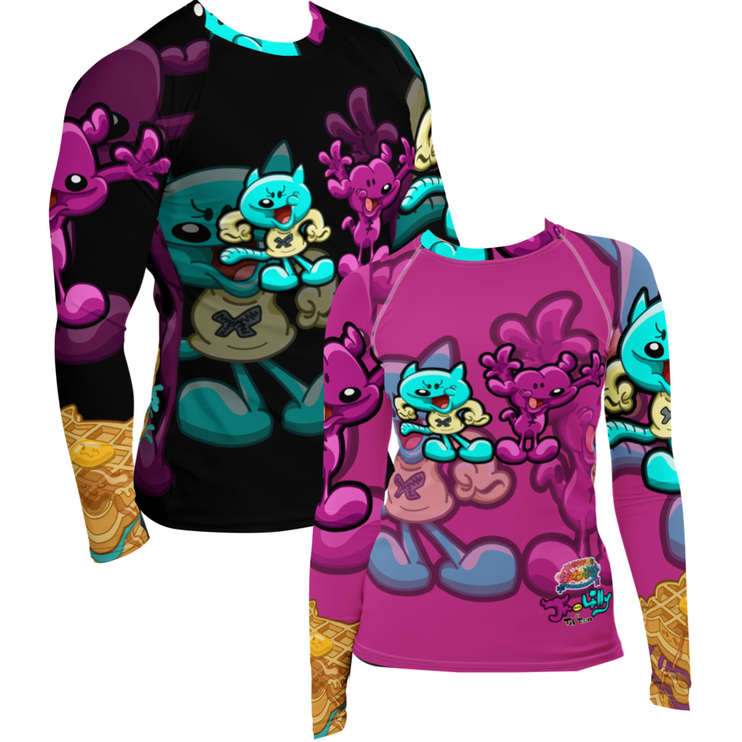 Kawaii Universe - Jr and Lilly with wafflles Tab Toonz Collab Adult Rash Guard Wholesale