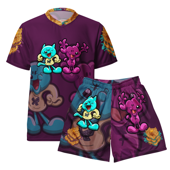 Kawaii Universe - Jr and Lilly with Waffles Tab Toonz Collab Unisex Sports Mesh Set Outfit