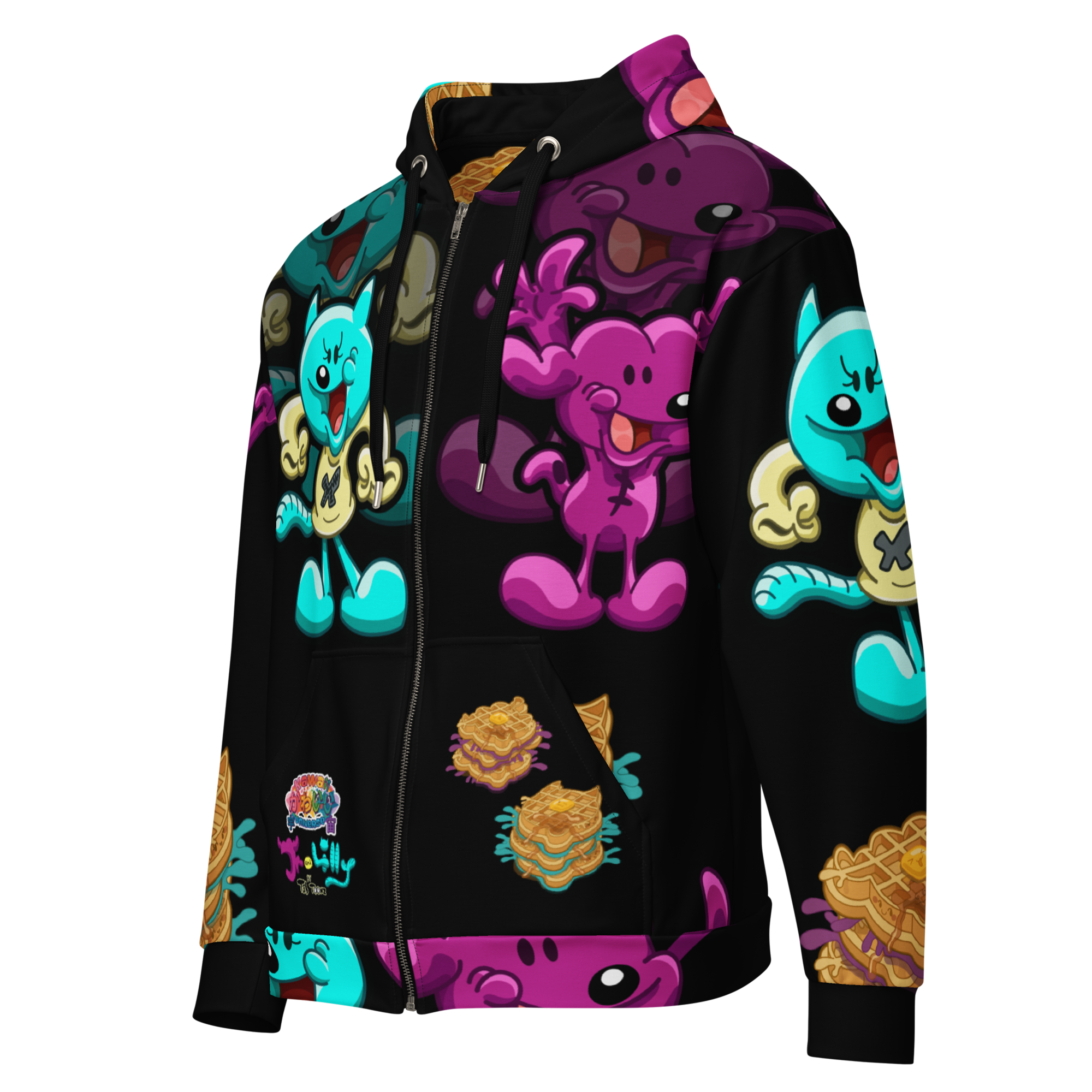 Kawaii Universe - Jr and Lilly with Waffles Tab Toonz Collab Unisex Zip-up or Classic Hoodie Wholesale