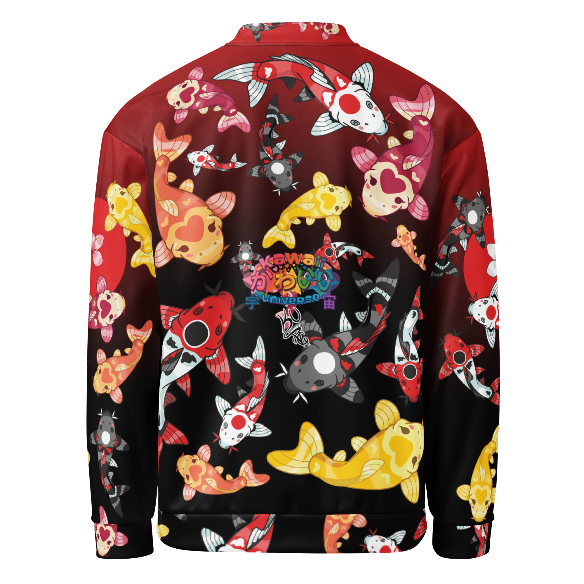 Kawaii Universe - Classic Koi Noir Unisex Dual Pocket Zip Up Jacket