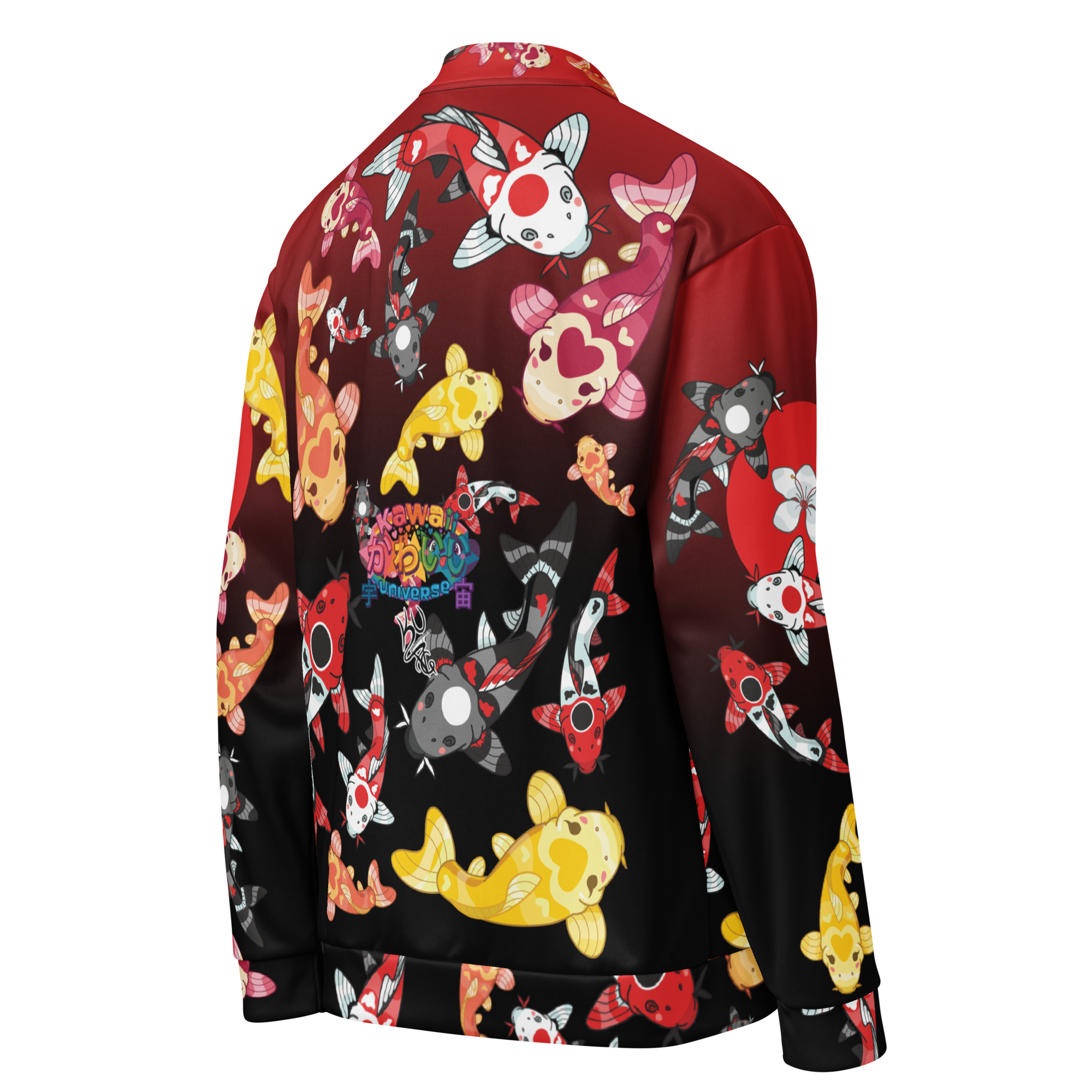 Kawaii Universe - Classic Koi Noir Unisex Dual Pocket Zip Up Jacket