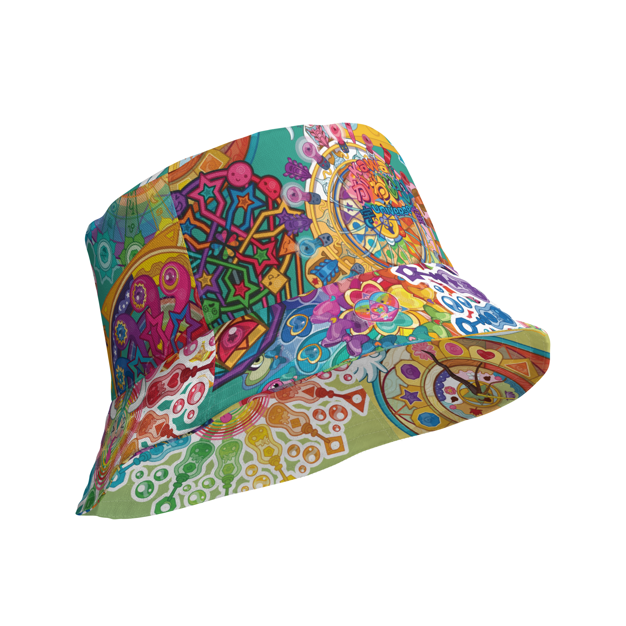 Kawaii Universe - Cute Cosmic Clocks Double Sided Designer Bucket Hat