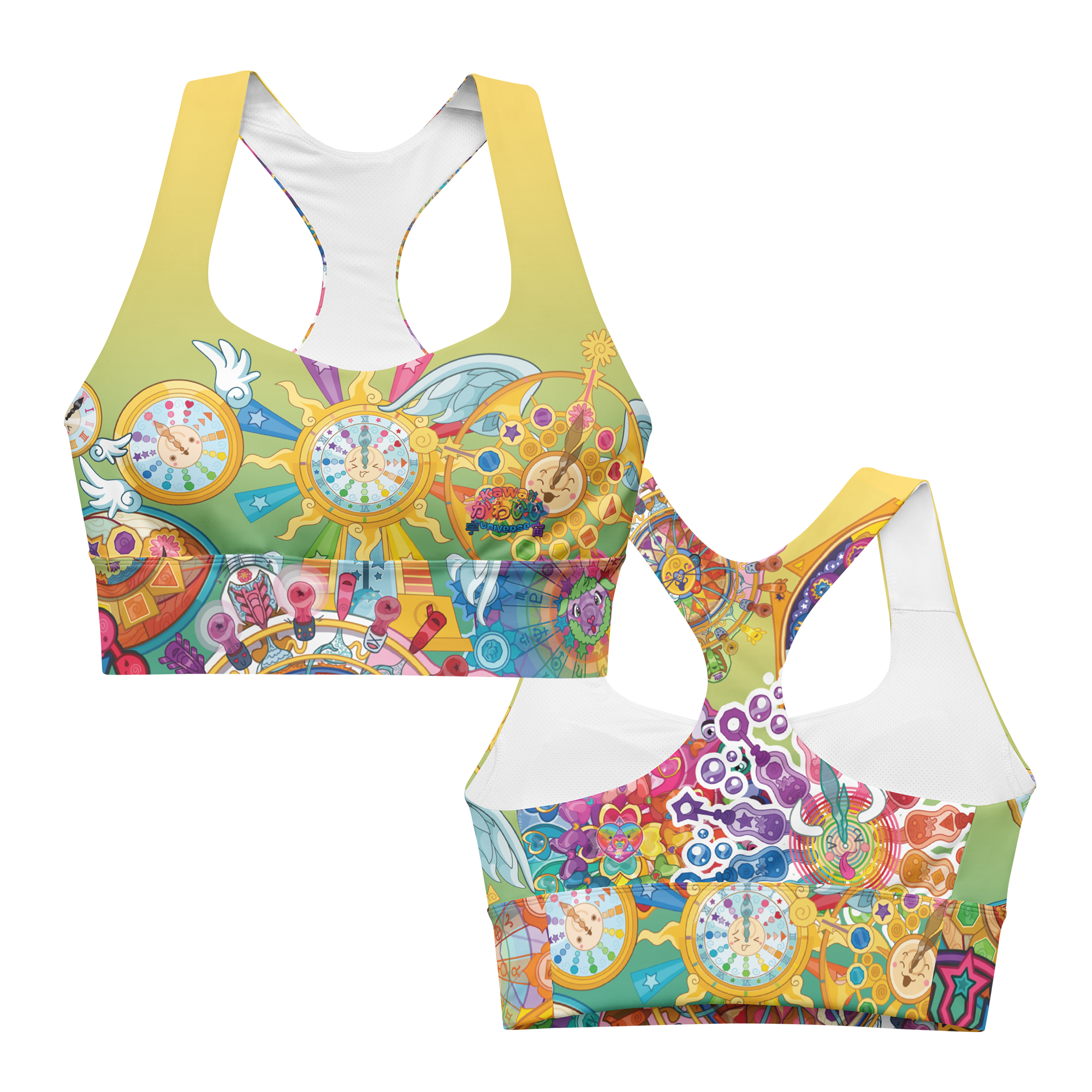 Kawaii Universe - Cute Cosmic Clocks Sports Bra