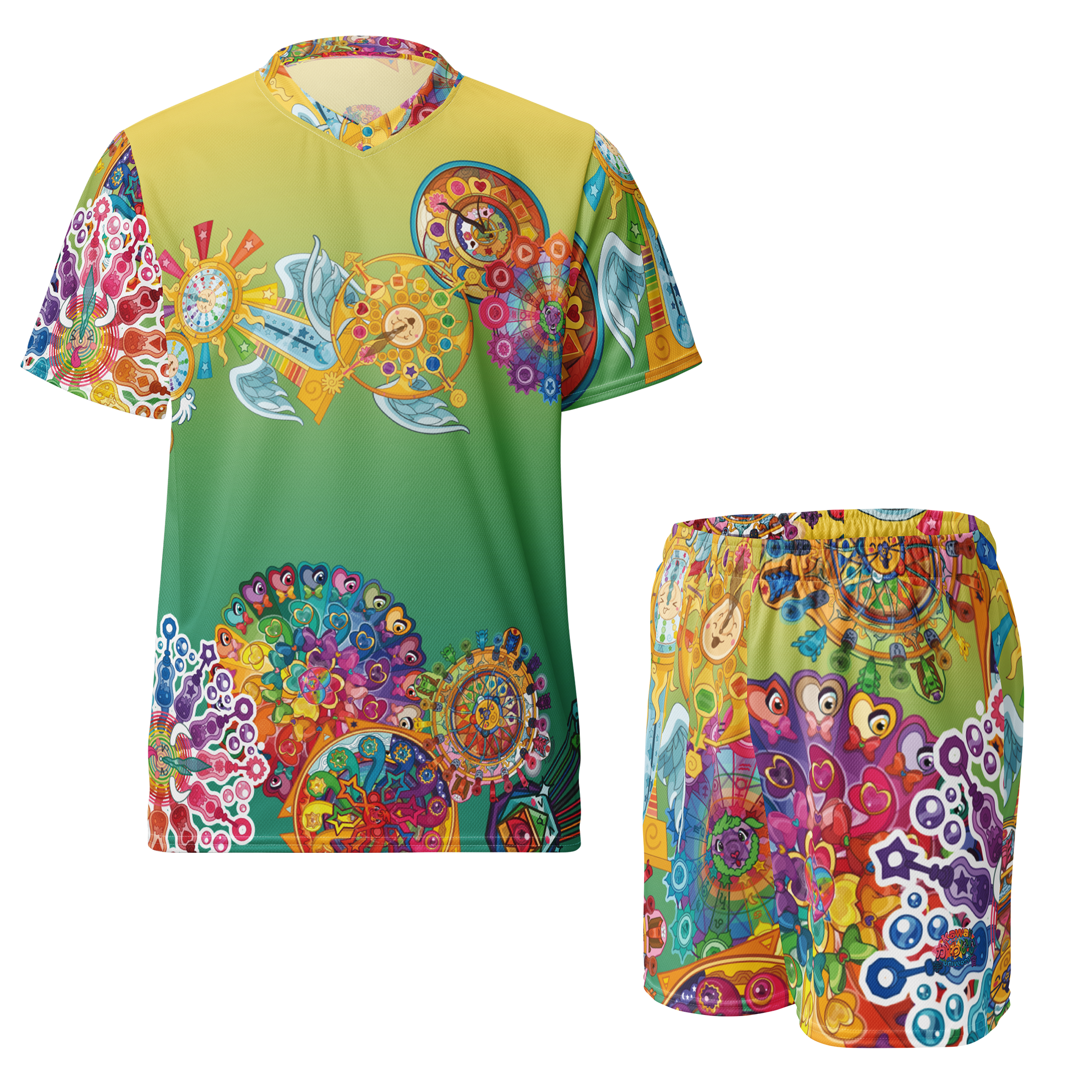 Kawaii Universe - Cute Cosmic Clocks Unisex Sports Mesh Set Outfit