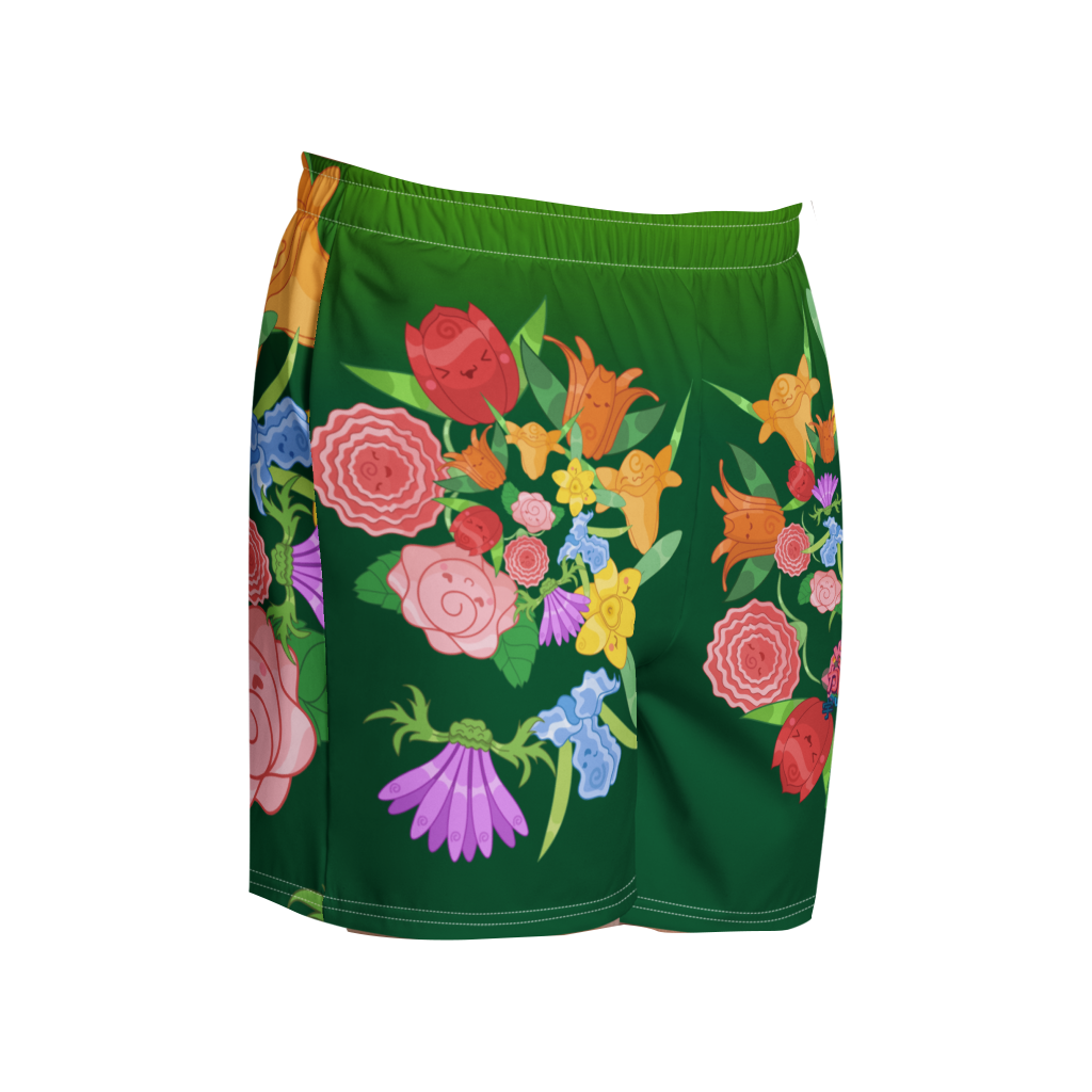 Kawaii Universe - Cute Emerald Fibonacci Florals Unisex Sport or Swim Shorts