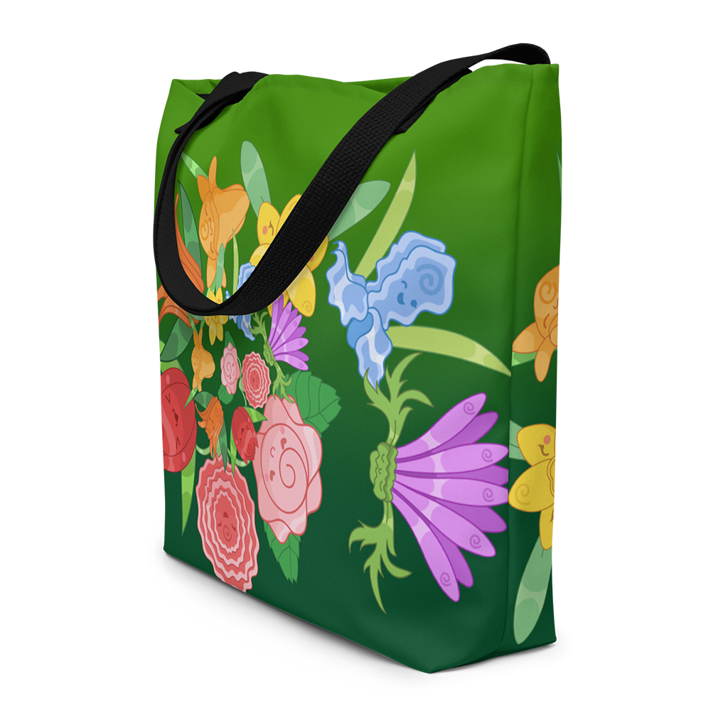 Kawaii Universe - Cute Emerald Fibonacci Florals Designer Bags