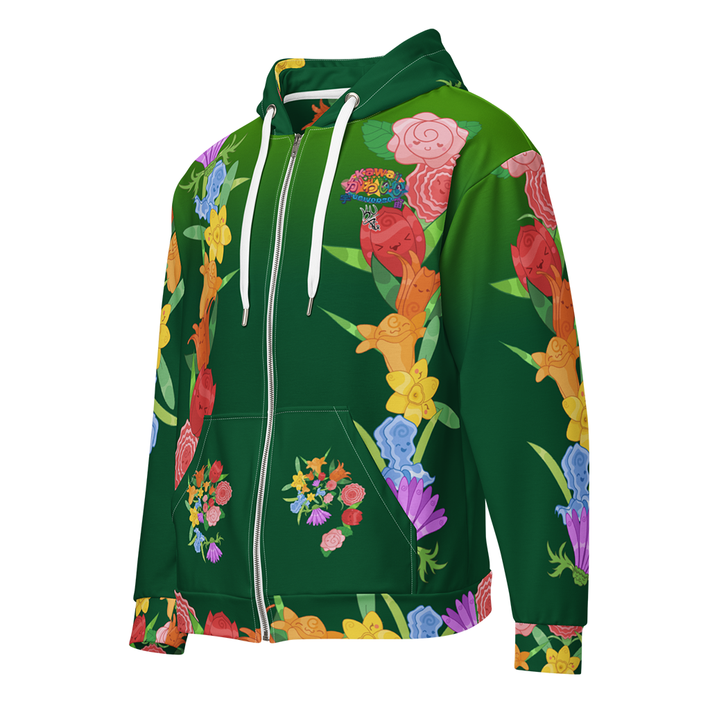 Kawaii Universe - Cute Emerald Fibonacci Florals Unisex Classic or Zip up Hoodie