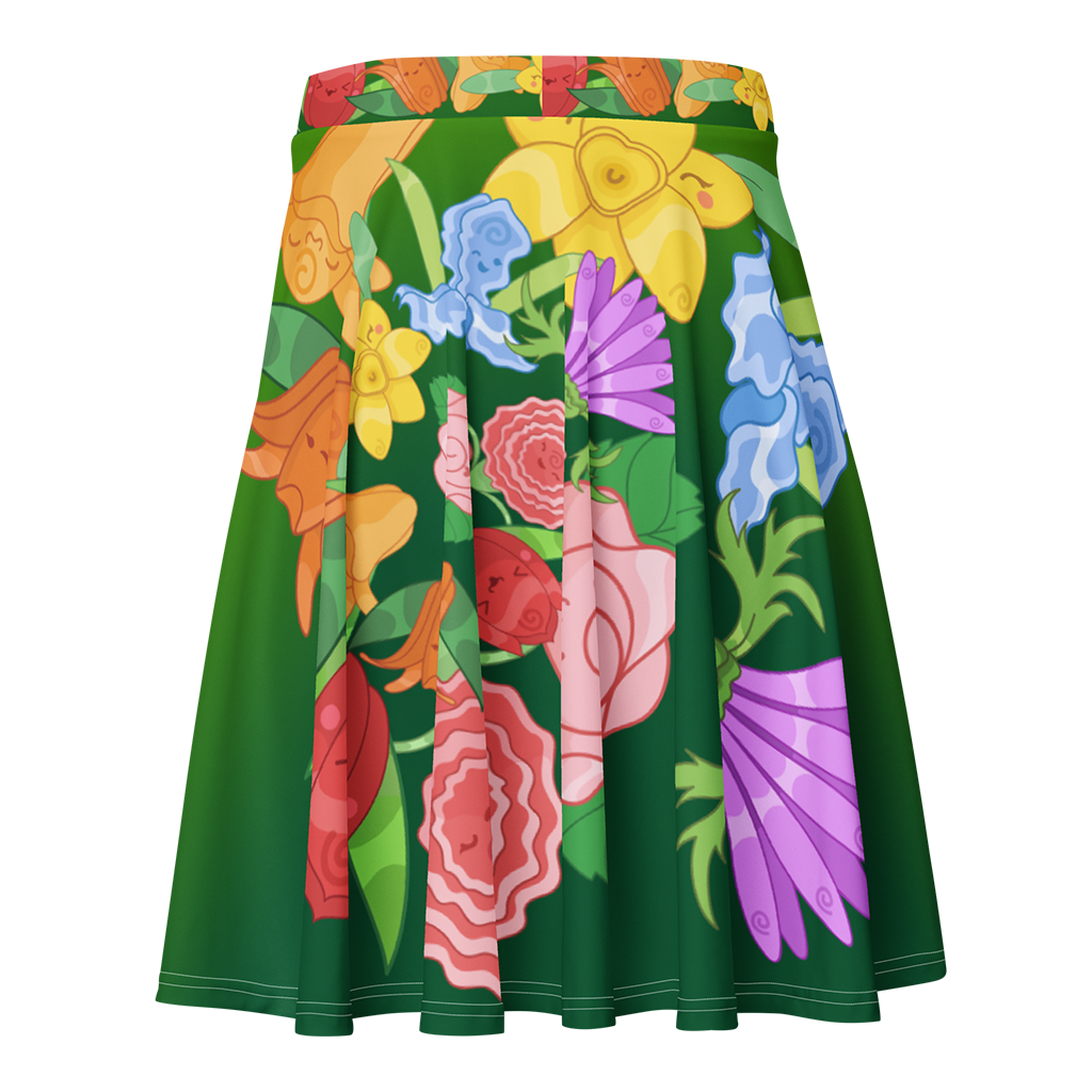 Kawaii Universe - Cute Emerald Fibonacci Florals Flowy Sport Skirt