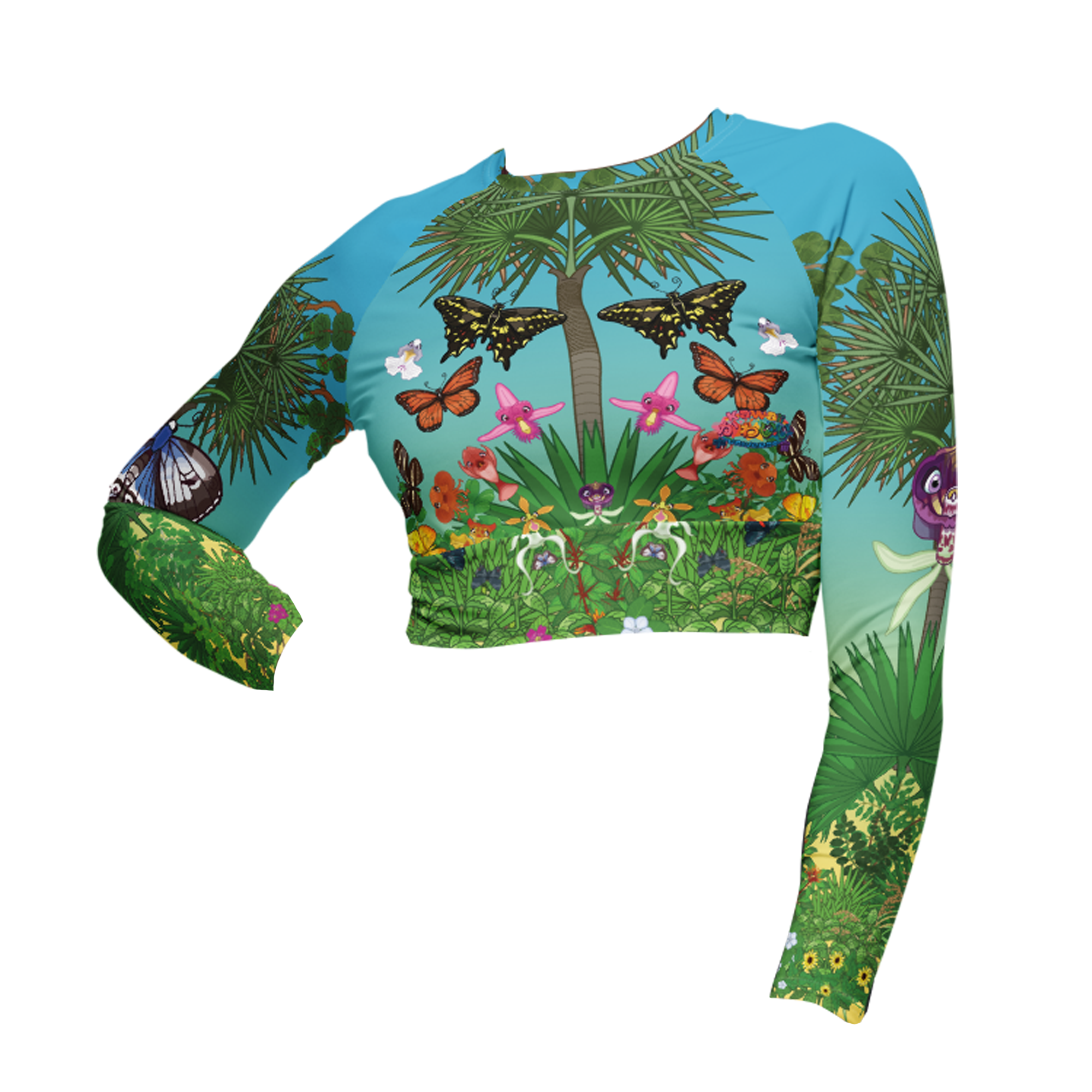 Kawaii Universe - Cute Florida Coastal Hammock Ladies Rash Guard