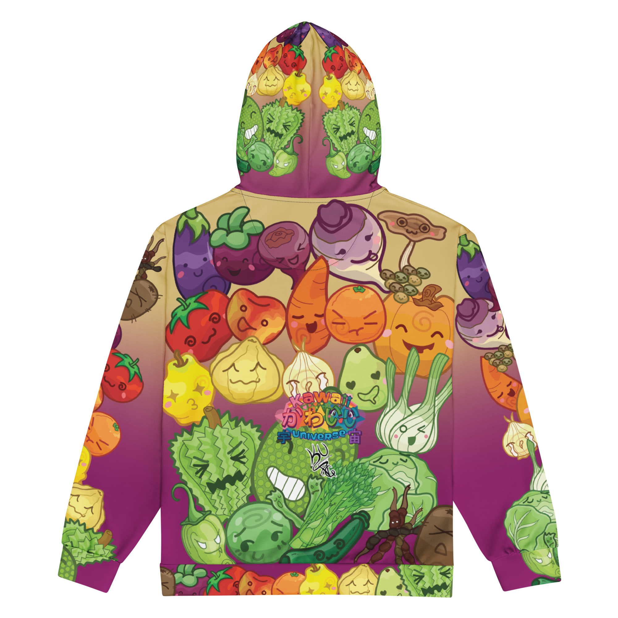 Kawaii Universe - Cute Amazing Fruits and Veggies Collection Unisex Hoodie