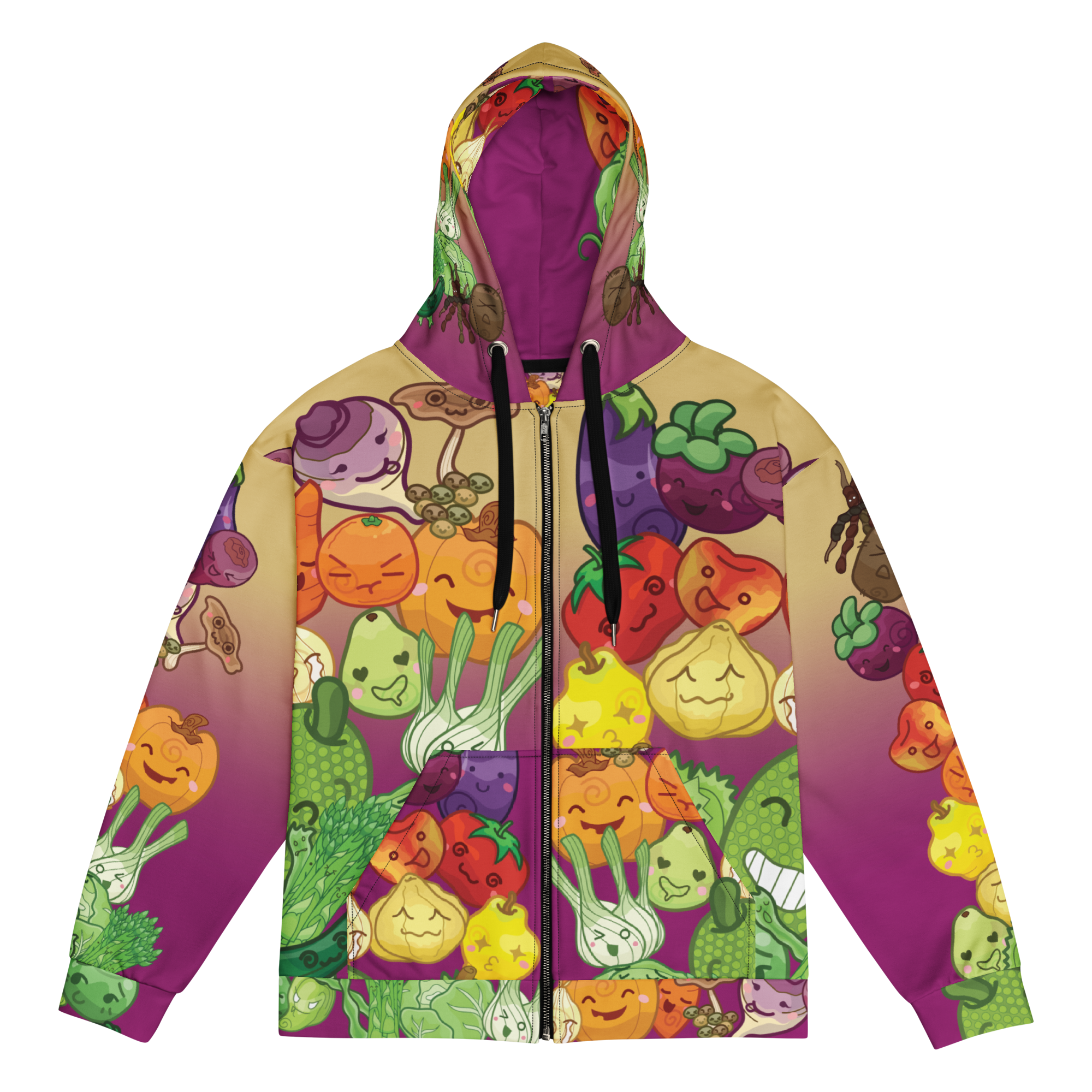 Kawaii Universe - Cute Amazing Fruits and Veggies Collection Unisex Hoodie