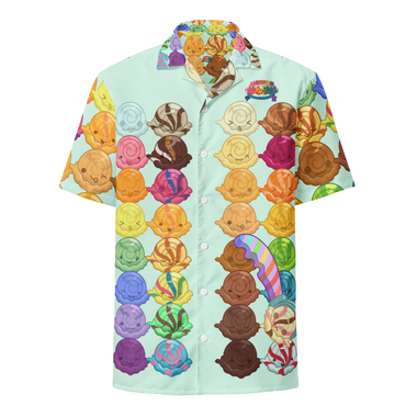 Kawaii Universe - Cute Gelato Scoops Argyle Unisex Button Up Shirt