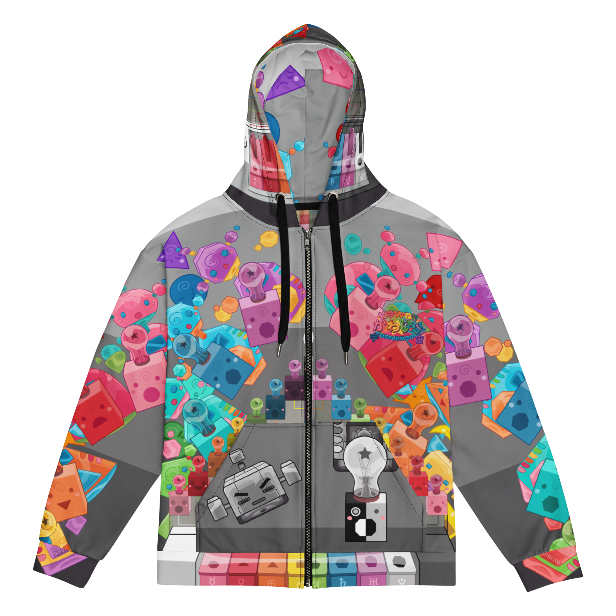 Kawaii Universe - Cute Geometrics Robots and Tech Unisex Classic or Zip up Hoodie