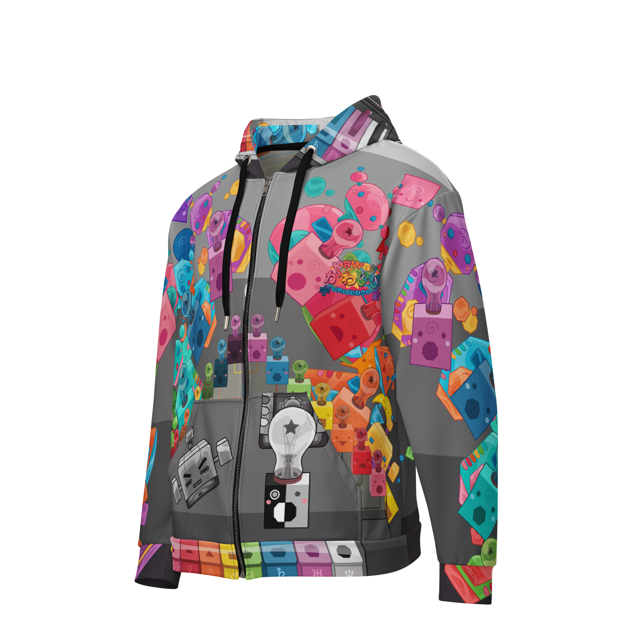 Kawaii Universe - Cute Geometrics Robots and Tech Unisex Classic or Zip up Hoodie