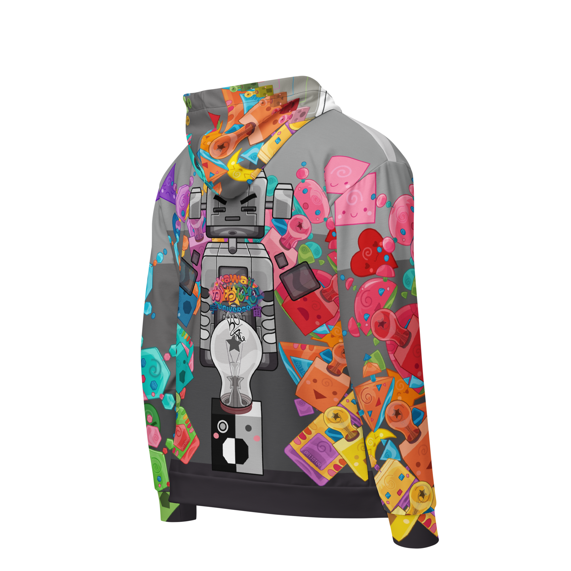 Kawaii Universe - Cute Geometrics Robots and Tech Unisex Classic or Zip up Hoodie