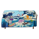 Kawaii Universe - Cute Manatee DJ Over The Sea Designer Towel, Blanket or Carpet