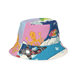 Kawaii Universe - Cute Manatee DJ Over The Sea Double Sided Designer Bucket Hat