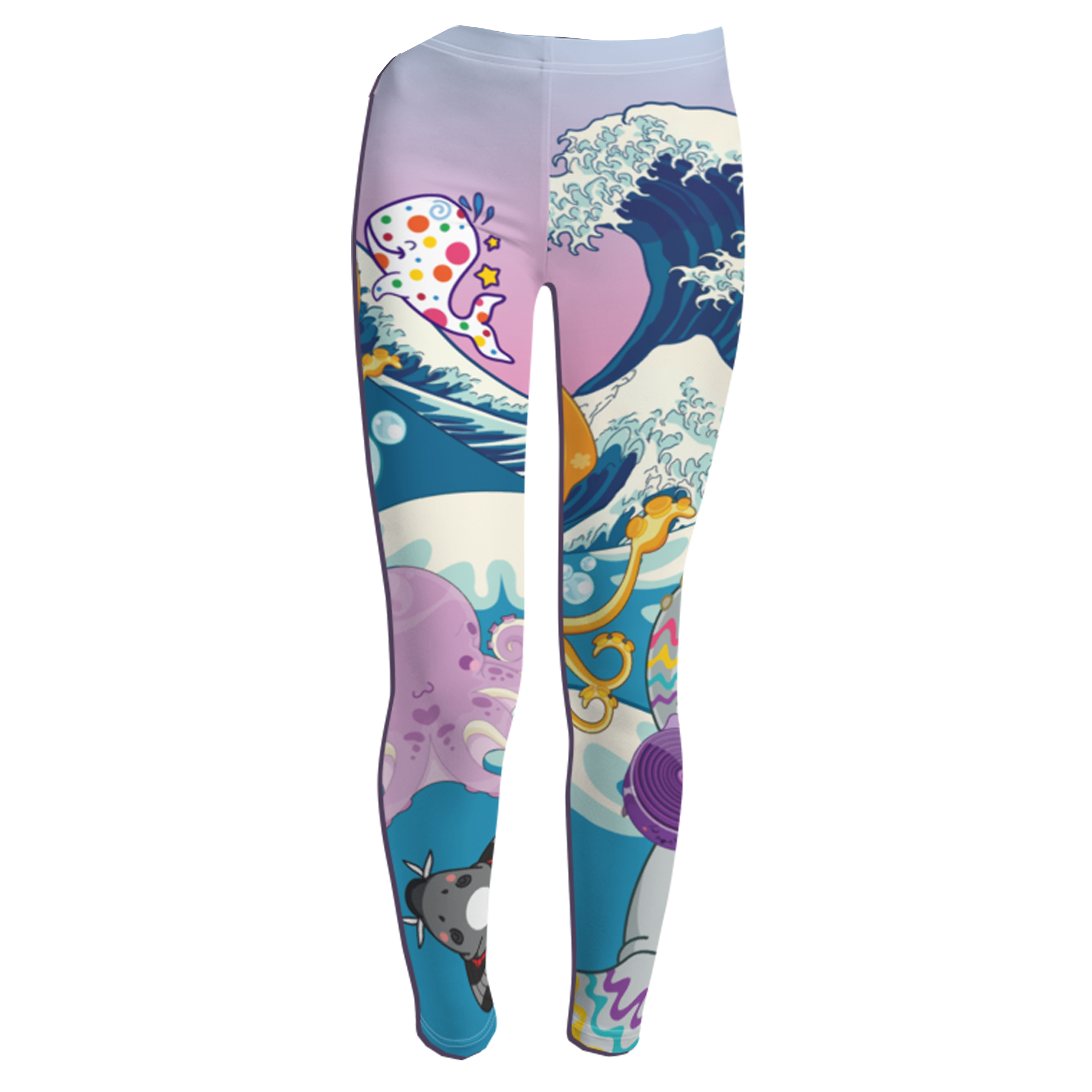 Kawaii Universe - Cute Manatee DJ ( Ocean is My Home ) Toddler to Tween Leggings