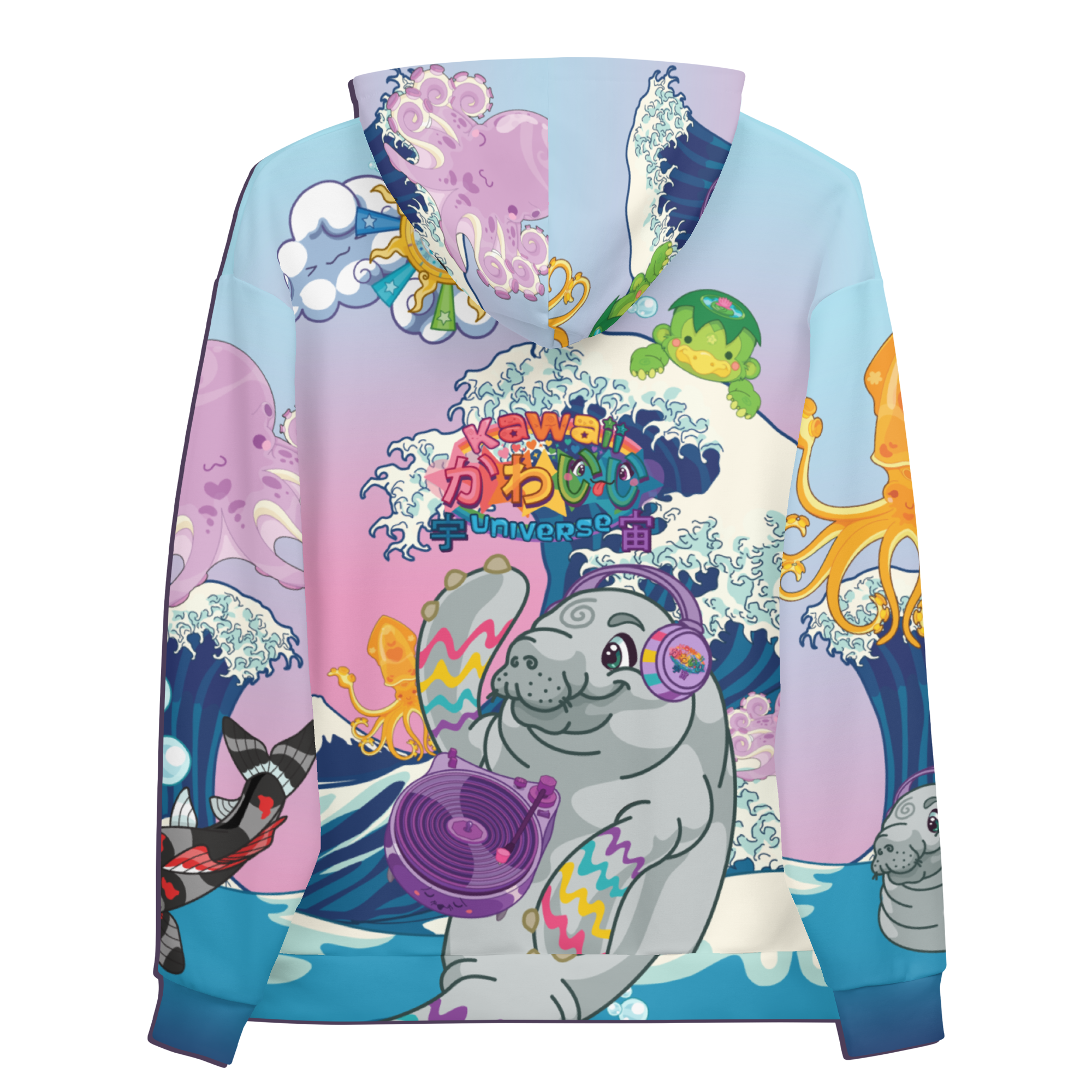 Kawaii Universe - Cute Manatee DJ (Ocean is My Home ) Unisex Classic or Zip up Hoodie