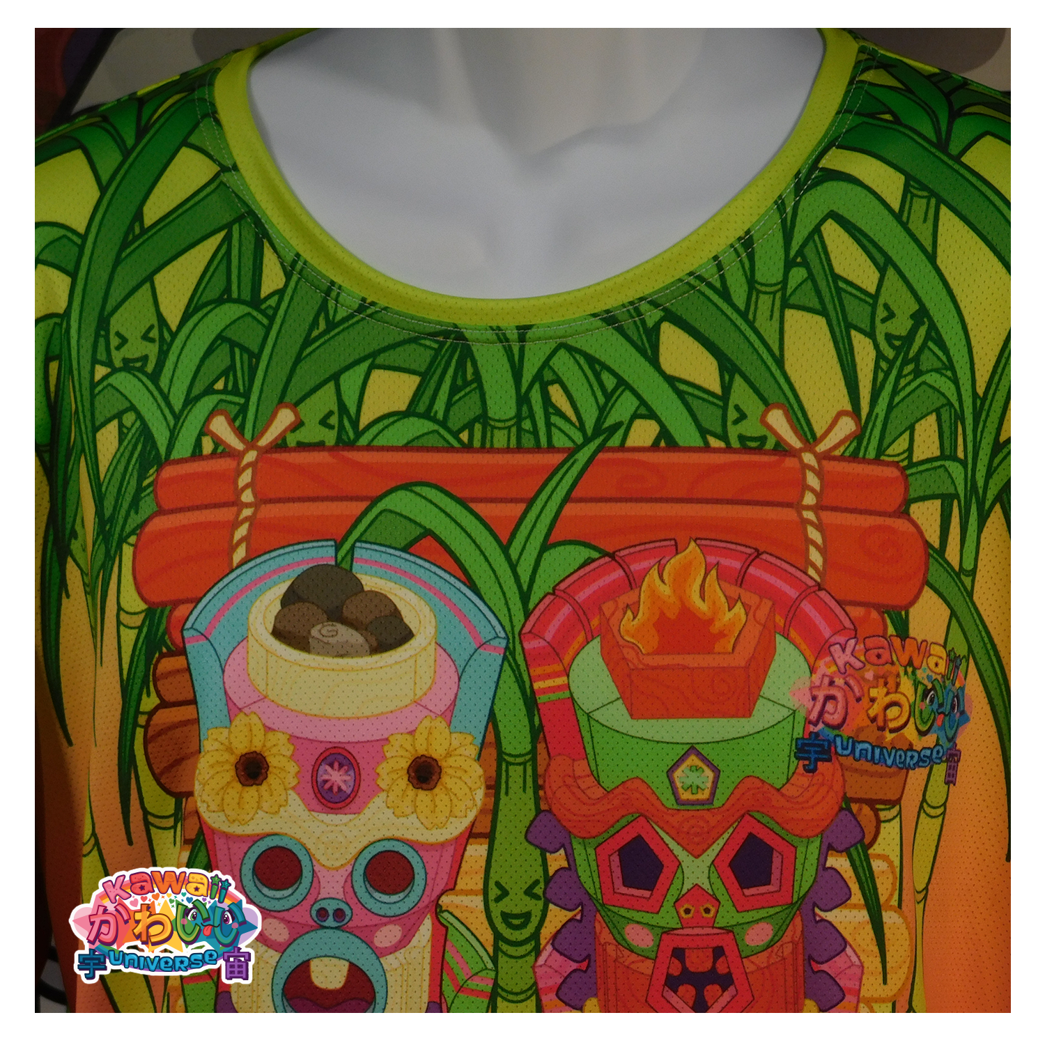 Kawaii Universe - Cute Miami Tiki Totems Mens Workout Tee