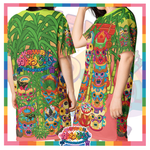 Kawaii Universe - Cute Miami Tiki Totems Designer Comfy T-Dress