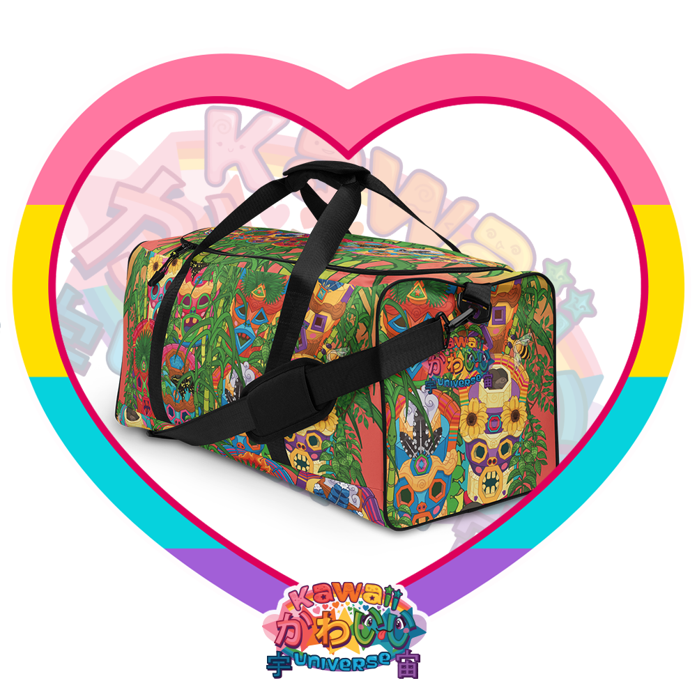 Kawaii Universe - Cute Miami Tiki Totems Designer Duffel Bag