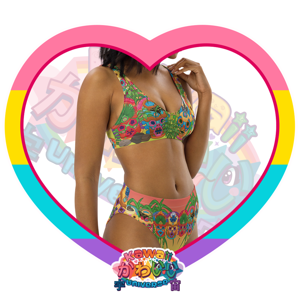 Kawaii Universe - Cute Miami Tiki Totems Ladies Sport Bikini Set