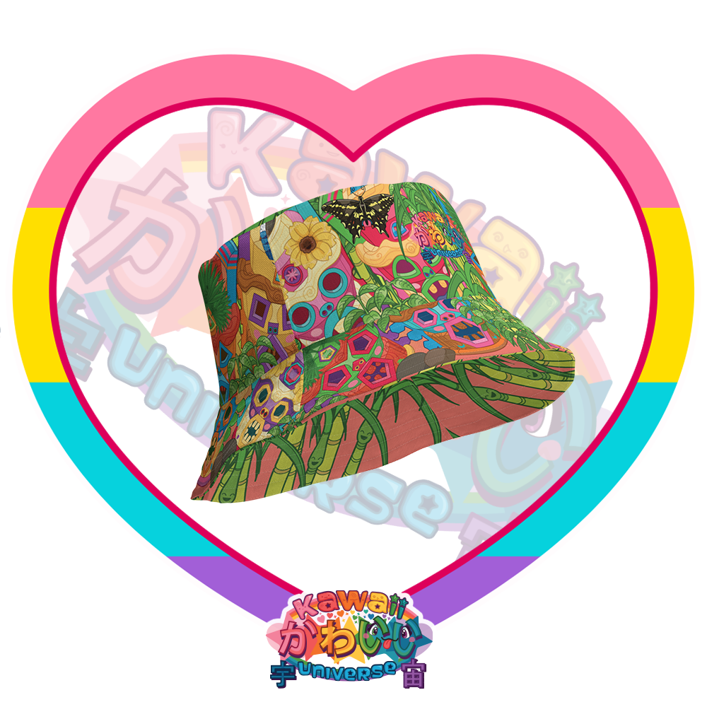 Kawaii Universe - Cute Miami Tiki Totems Designer Double Sided Unisex Sun Hat