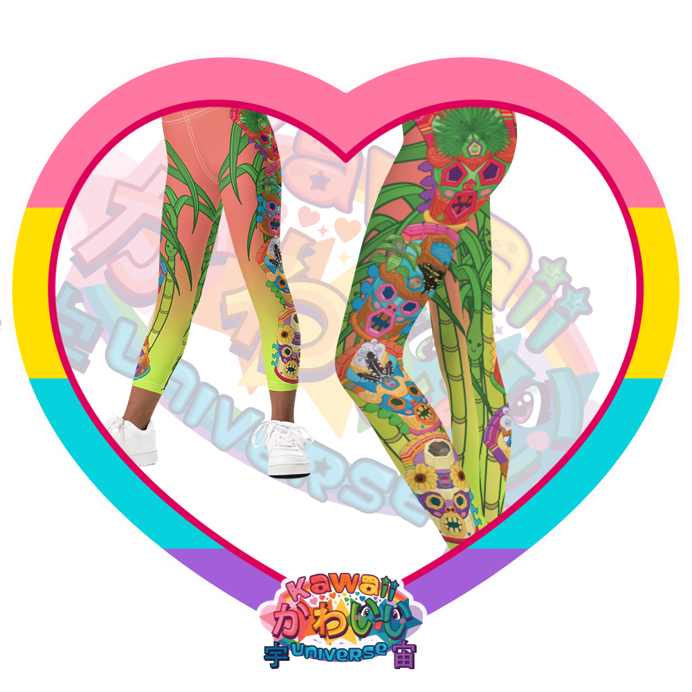 Kawaii Universe - Cute Miami Tiki Totems Toddler to Tween Leggings