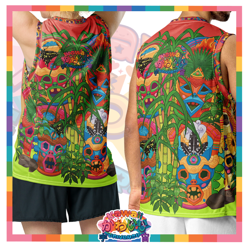 Kawaii Universe - Cute Miami Tiki Totems Unisex Sports Tank Jersey