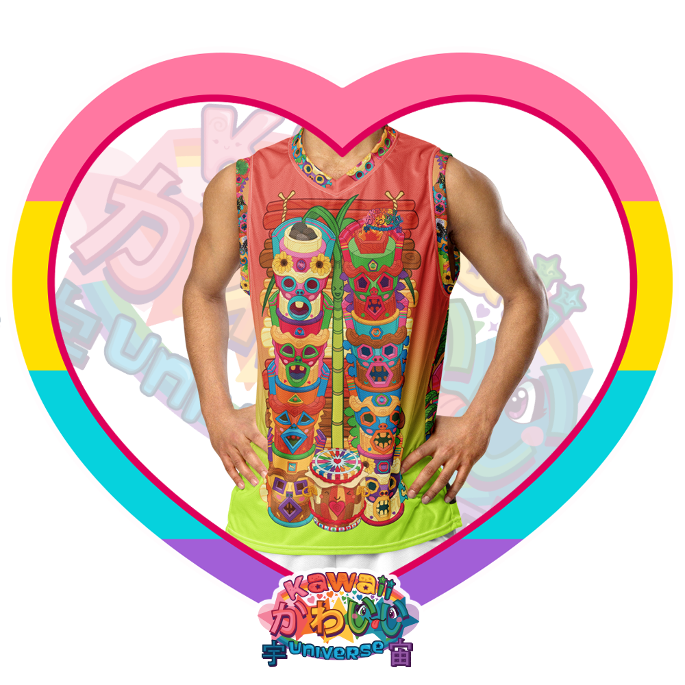 Kawaii Universe - Cute Miami Tiki Totems Unisex Sports Tank Jersey