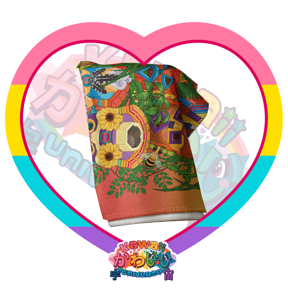 Kawaii Universe - Cute Miami Tiki Totems Designer Towel