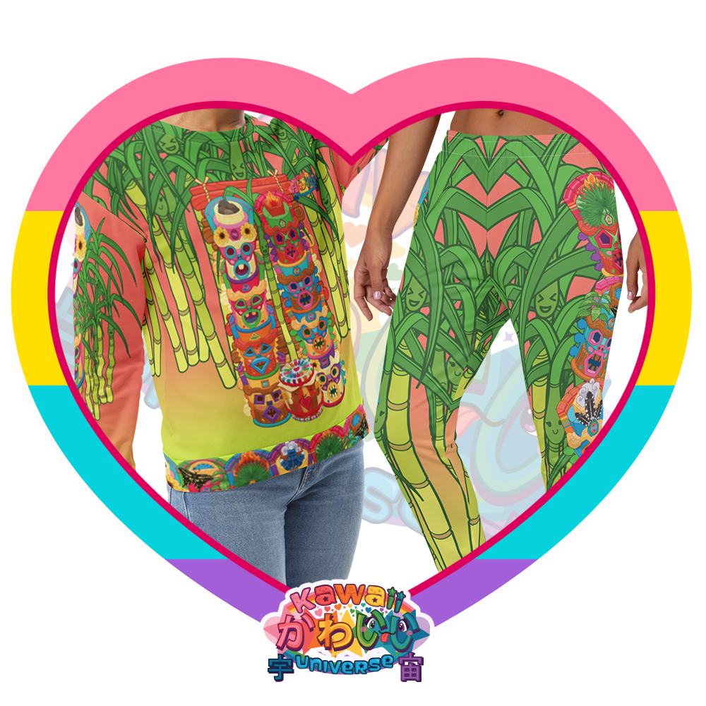 Kawaii Universe - Cute Miami Tiki Totems Ladies Sweats Set