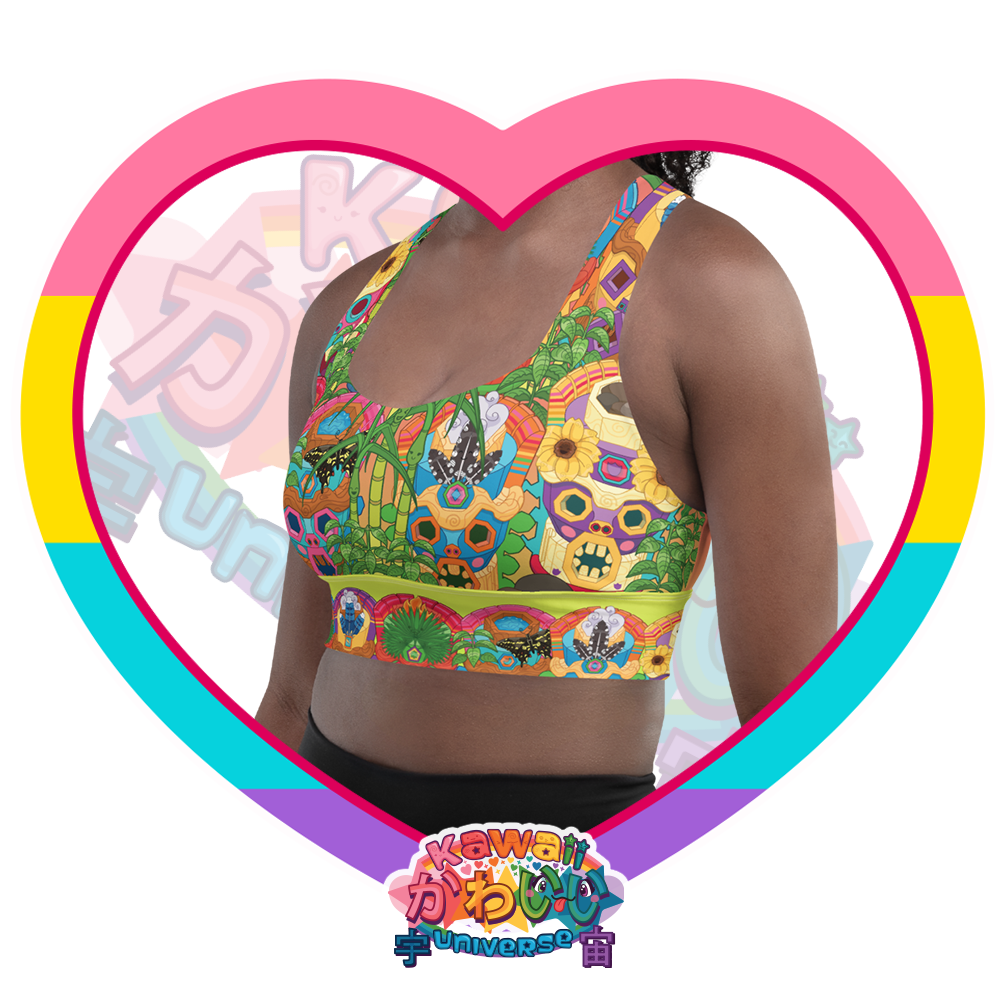 Kawaii Universe - Cute Miami Tiki Totems Sports Bra