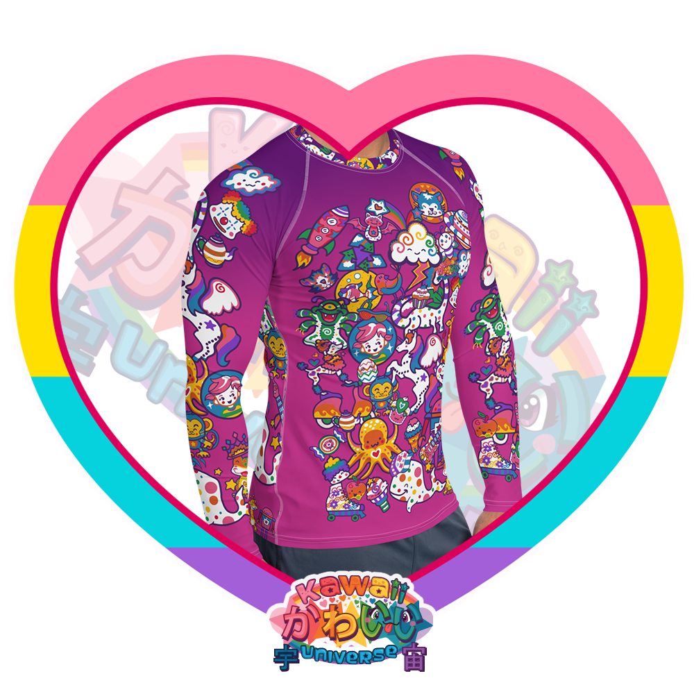 Kawaii Universe - Cute Playfulverse Mens Rash Guard