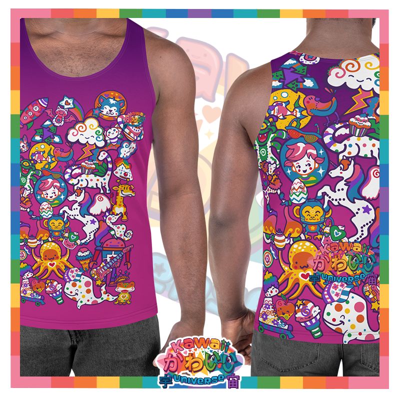 Kawaii Universe - Cute Playfulverse Mens or Unisex Tank Top