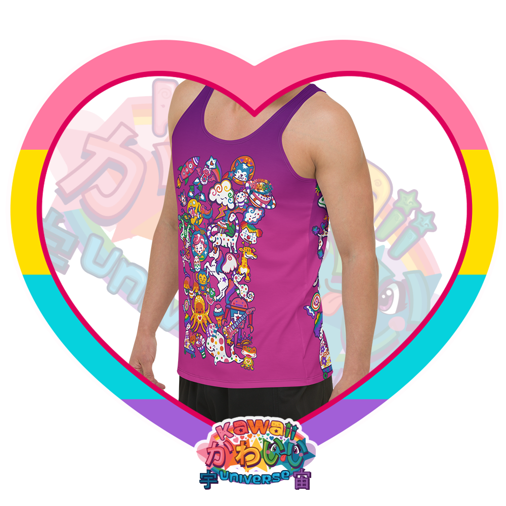 Kawaii Universe - Cute Playfulverse Mens or Unisex Tank Top