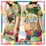 Kawaii Universe - Cute Sushi and Nigiri Designer Comfy T-shirt Dress