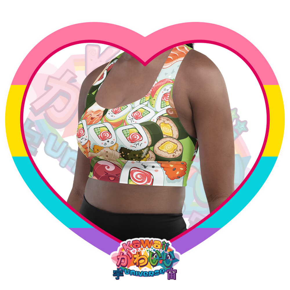 Kawaii Universe - Cute Sushi and Nigiri Sports Bra